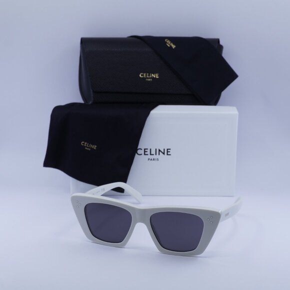 Celine CL40187I 25A Cat Eye Sunglasses - White/Dark Grey - Picture 5 of 12